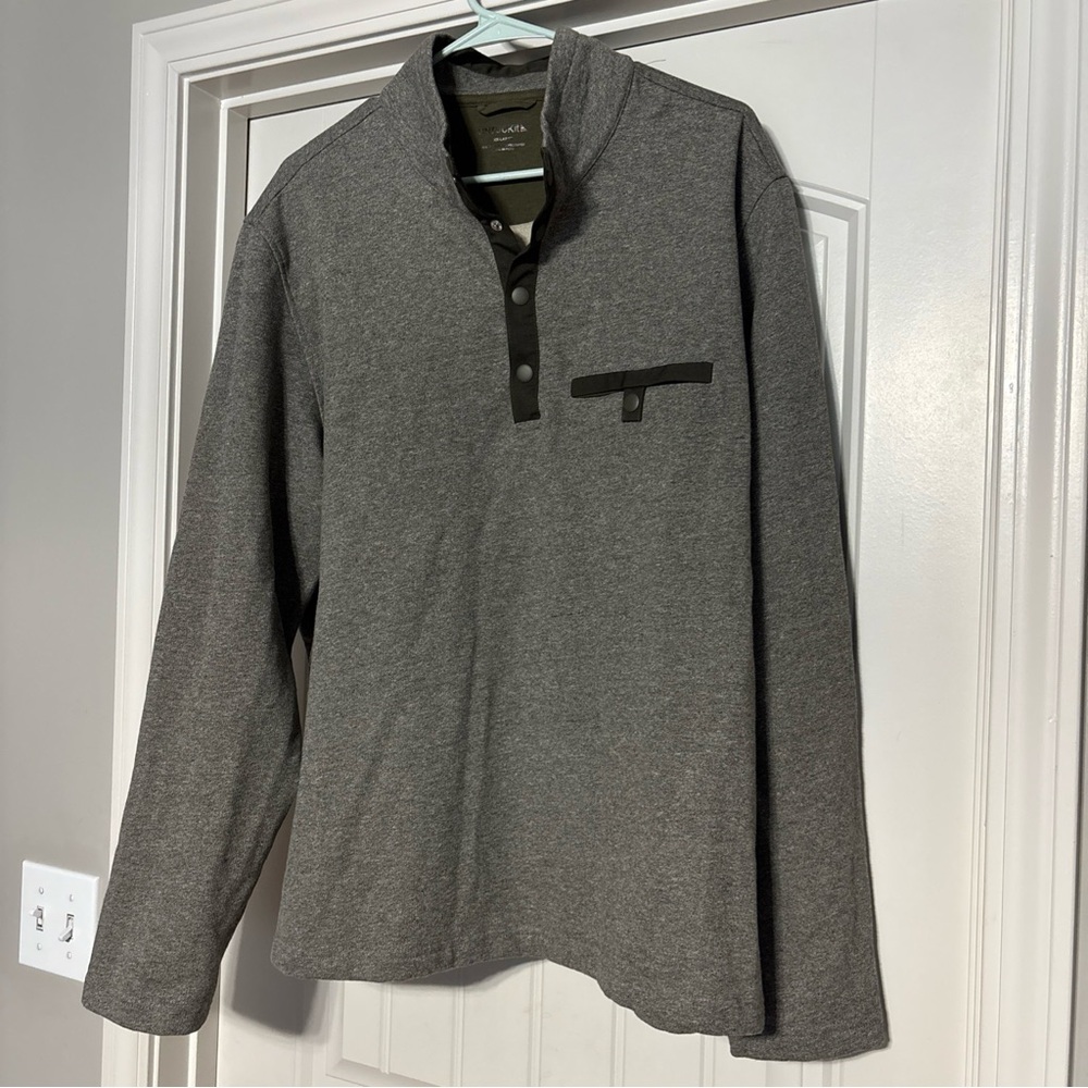 UNTUCKIT S MEN’S PARKSON Snap Fleece Pullover Regular Fit in Grey XXL
